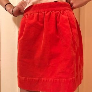 crew cuts red corduroy skirt